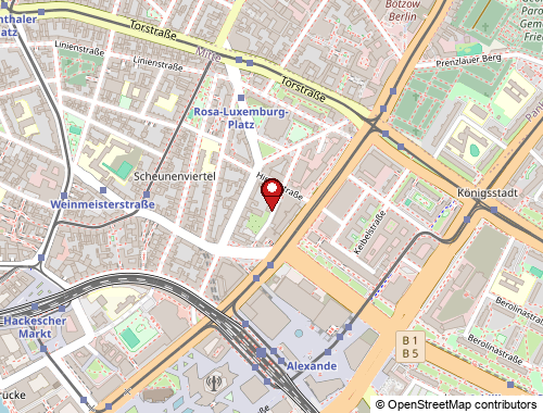 Location of the apartment in Berlin Mitte, near Alexanderplatz